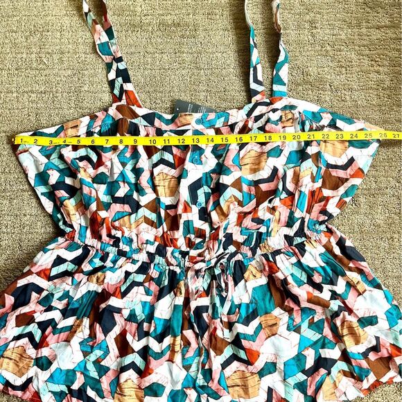 Plus Size NWT Lane Bryant Geometric Print Peplum Tank Top Size 28 - Picture 9 of 10